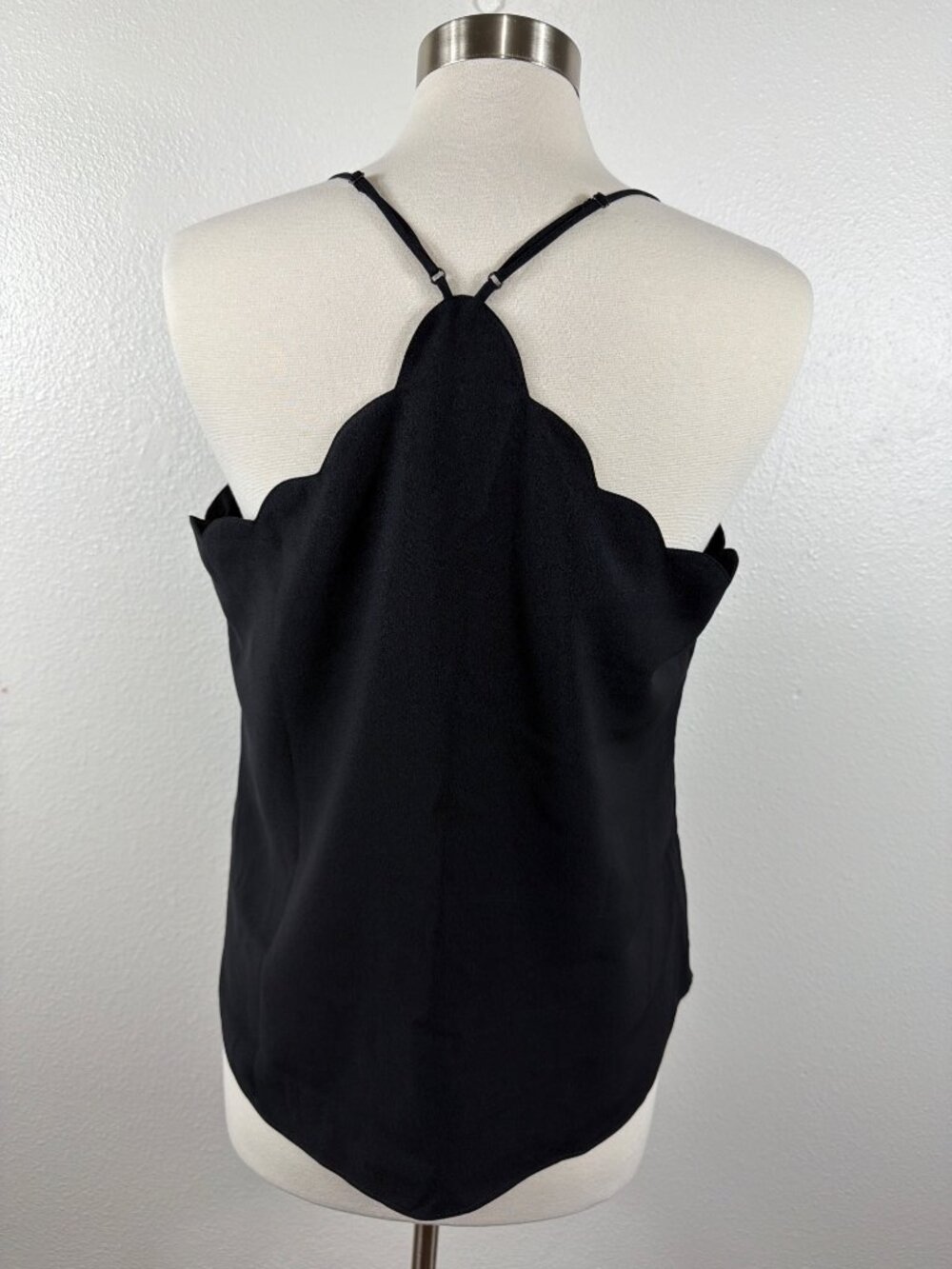 J.Crew Factory Scalloped Cami Tank Top Black Size 14 NWT - Picture 4 of 12